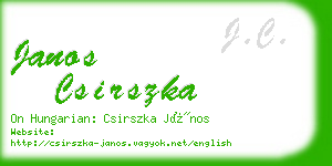 janos csirszka business card